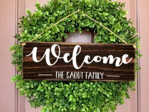Welcome Sign, Welcome Door Sign, Wedding Gift Door Sign, Personalized Name Sign, Family Name Sign, Housewarming Gift, Family Sign