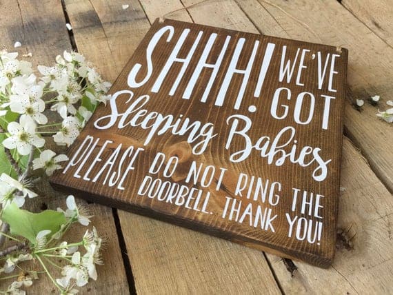 Baby Sleeping Sign, Baby Sleeping Door Sign, Naptime Door Sign, Naptime Sign, Do not Disturb Door Sign, Baby Shower, Doorbell Sign - Image 3