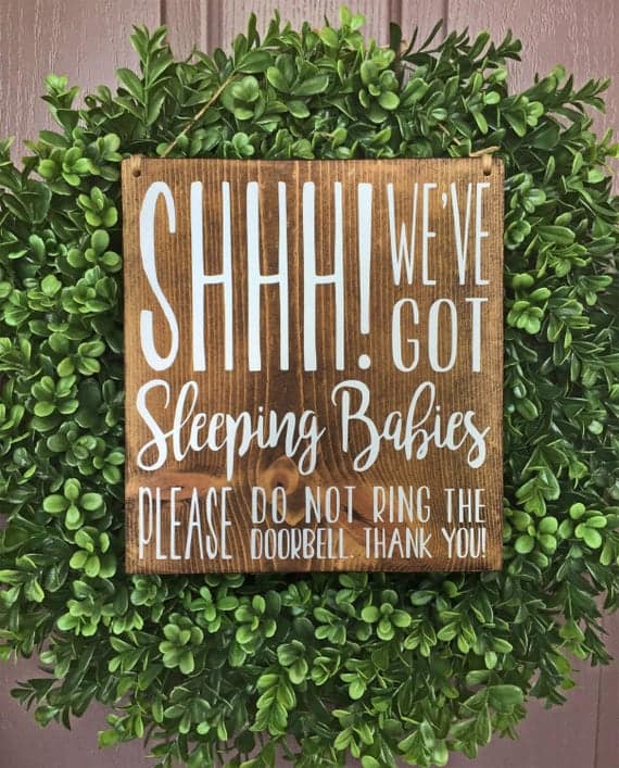 Baby Sleeping Sign, Baby Sleeping Door Sign, Naptime Door Sign, Naptime Sign, Do not Disturb Door Sign, Baby Shower, Doorbell Sign - Image 2