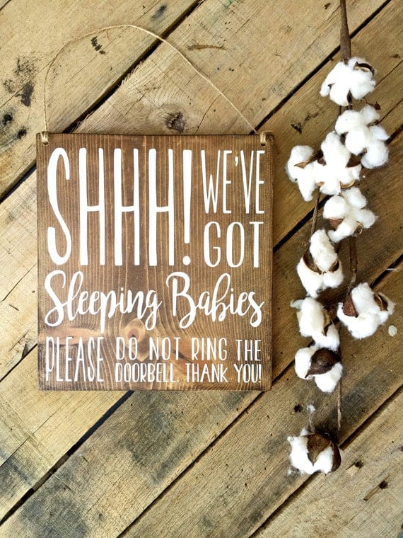 Baby Sleeping Sign, Baby Sleeping Door Sign, Naptime Door Sign, Naptime Sign, Do not Disturb Door Sign, Baby Shower, Doorbell Sign