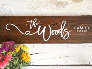 Family Established Sign, Name Sign, Personalized Wedding Gifts