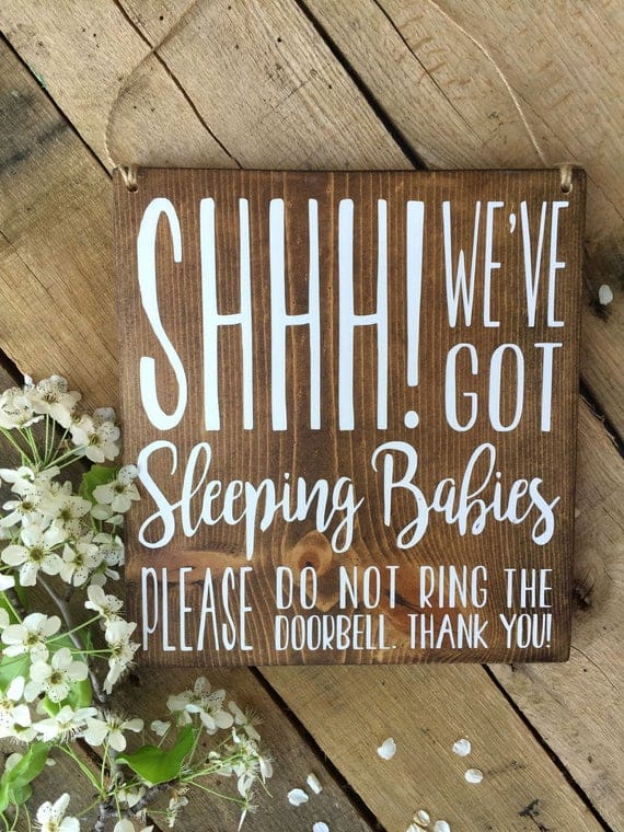 Baby Sleeping Sign, Baby Sleeping Door Sign, Naptime Door Sign, Naptime Sign, Do not Disturb Door Sign, Baby Shower, Doorbell Sign - Image 5