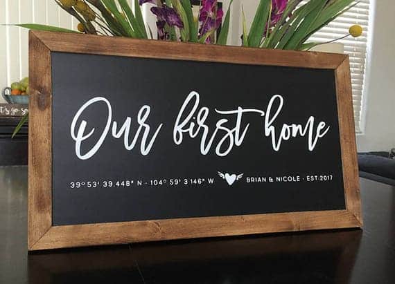 Our First Home Sign, Coordinates Sign, Real Estate Closing Gift, Latitude Longitude Sign, Housewarming Gift, Home Coordinates on sale Sign,Home Sign