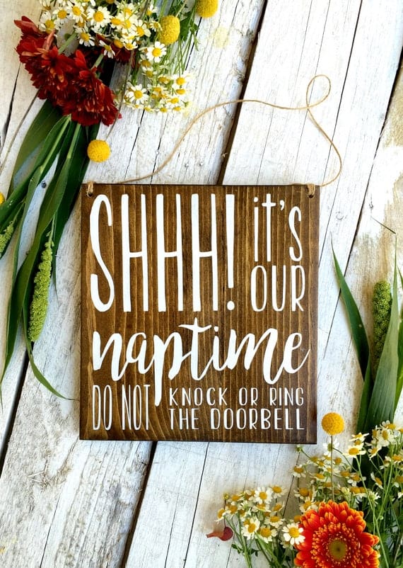 Baby Sleeping Sign, Baby Sleeping Door Sign, Naptime Door Sign, Naptime Sign, Do not Disturb Door Sign, Baby Shower, Doorbell Sign