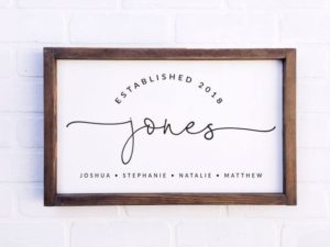 Family Name Established Sign, Farmhouse Sign, Last Name Sign, Custom Name Sign, Personalized Sign, Family Established Sign, Rustic Sign