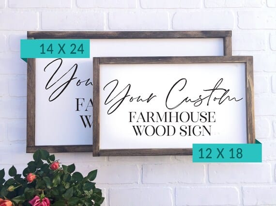 Farmhouse Sign Customized With Your Own Saying or Quotes, Custom Wood Sign, Farmhouse Decor, Wedding Gift, Housewarming Gift, Rustic Sign - Image 2