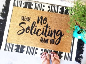 No Soliciting Doormat