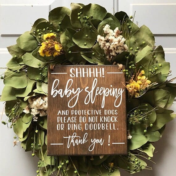 Baby Sleeping Sign, Protective Dog Sign, No Soliciting, Sleeping Baby Sign, Do Not Disturb Sign, Barking dog Sign, Baby Signs, Baby Shower - Image 4