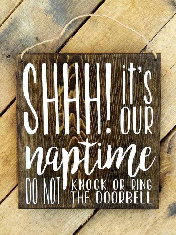 Baby Sleeping Sign, Baby Sleeping Door Sign, Naptime Door Sign, Naptime Sign, Do not Disturb Door Sign, Baby Shower, Doorbell Sign - Image 5