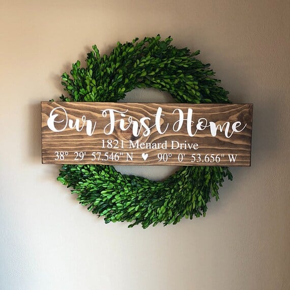 Our First Home Sign, Coordinates Sign, Real Estate Closing Gift, Latitude Longitude Sign, Housewarming Gift, Home Coordinates Sign,Home Sign - Image 2