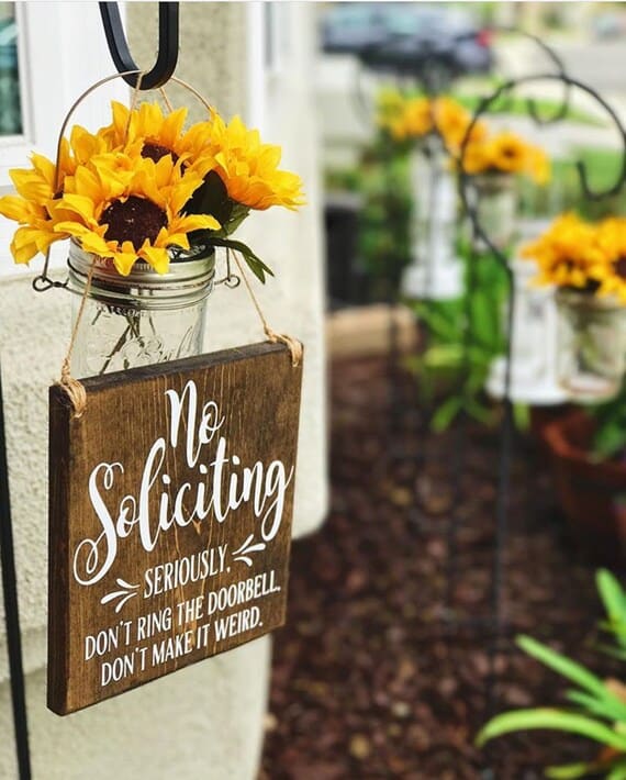 No Soliciting Sign to Hang on Door, Perfect Sign to Put on a Wreath or Hang Beside Your Doorbell - Image 4
