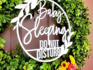 Baby Sleeping Sign, No Soliciting Sign, Funny No Soliciting Sign, Door Hanger Sign, Laser Cut Sign, No Solicitation Sign, Do Not Disturb