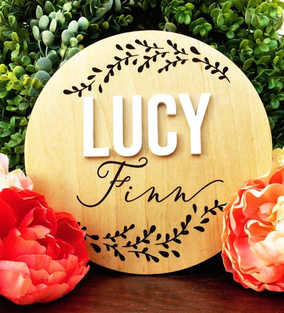 Round Baby Name Sign, Birth Announcement Sign, Nursery Sign, Newborn Photo Prop, Custom Name Sign, Baby Shower Gift, Engraved Baby Name Sign - Image 4