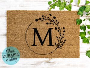 Personalized Monogram Wreath Doormat