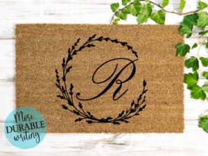 Personalized Monogram Wreath Doormat