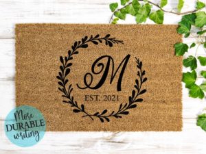 Personalized Monogram and Established Year Doormat