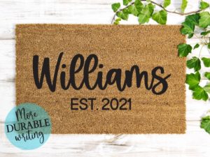 Personalized Doormat With Last Name and Established Year