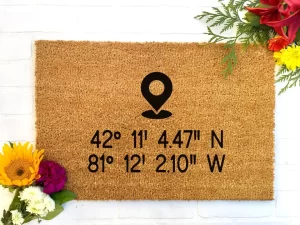 GPS Doormat, Latitude Longitude