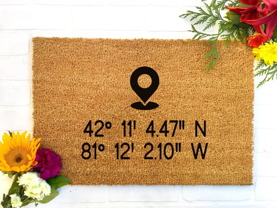 GPS Doormat, Latitude Longitude