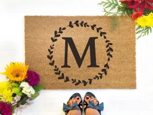 Monogram Wreath Doormat 1