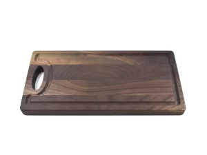 Walnut cutting board with groove and handle
