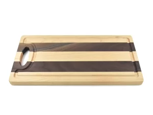 mixed cutting board with groove and handle