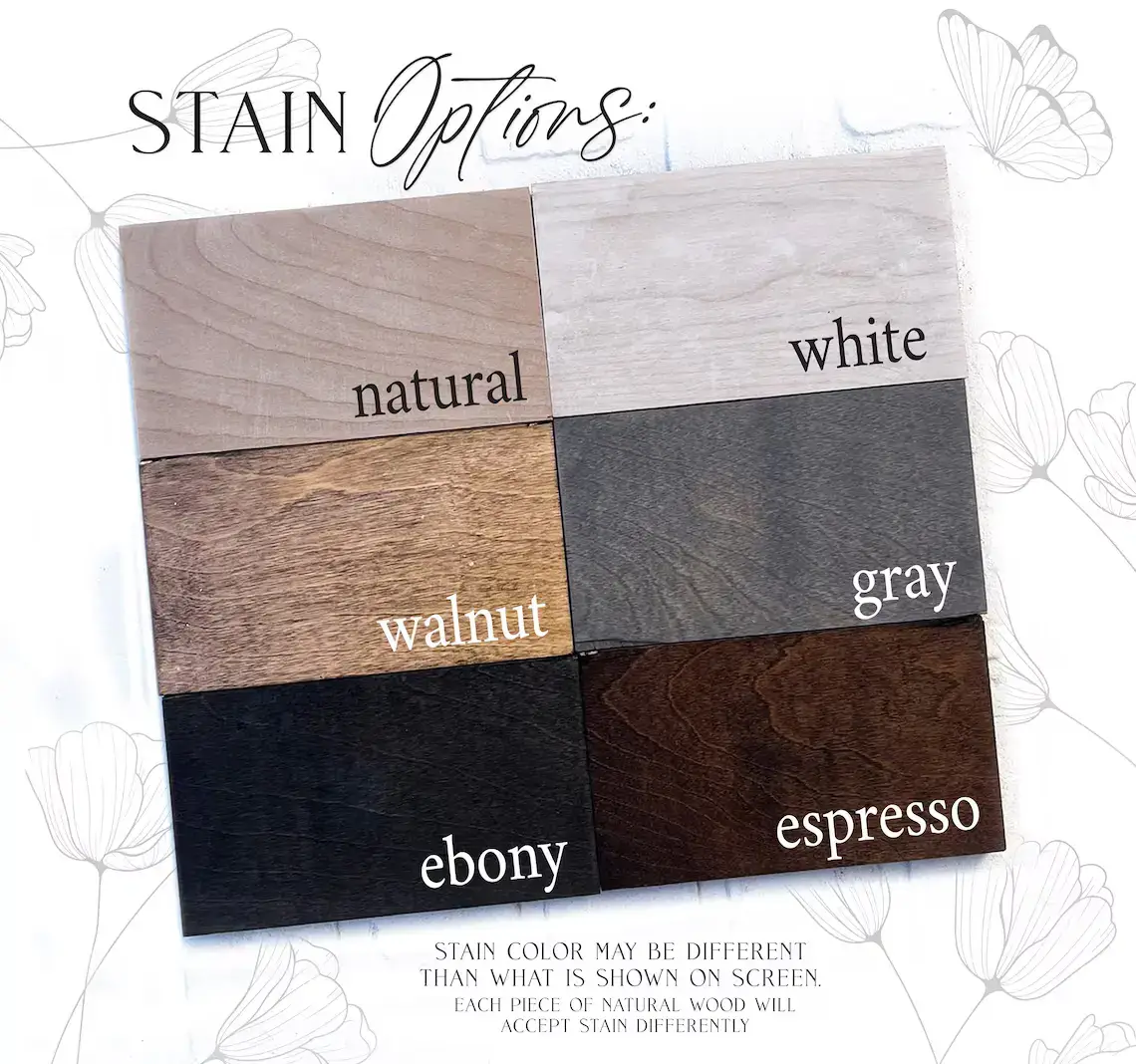 Custom name wood sign stain option